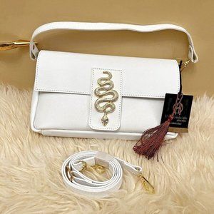 Revolve House of Harlow Snake White Leather Shoulder Crossbody Bag NWT